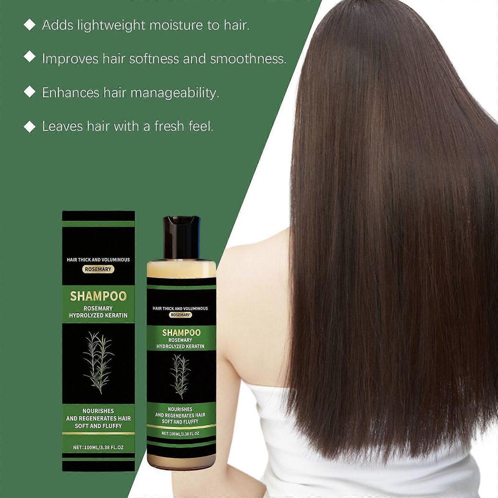 Anti-Hair Loss Shampoo, Organic Rosemary Hair Growth Shampoo with Hydrolyzed Keratin, Soothe Scalp Irritation & Restore