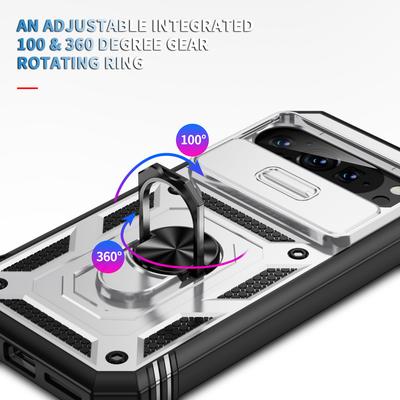 Für Google Pixel 9/Pixel 9 Pro Hülle Camshield Drehbarer Ständer TPU+PC Handyhülle