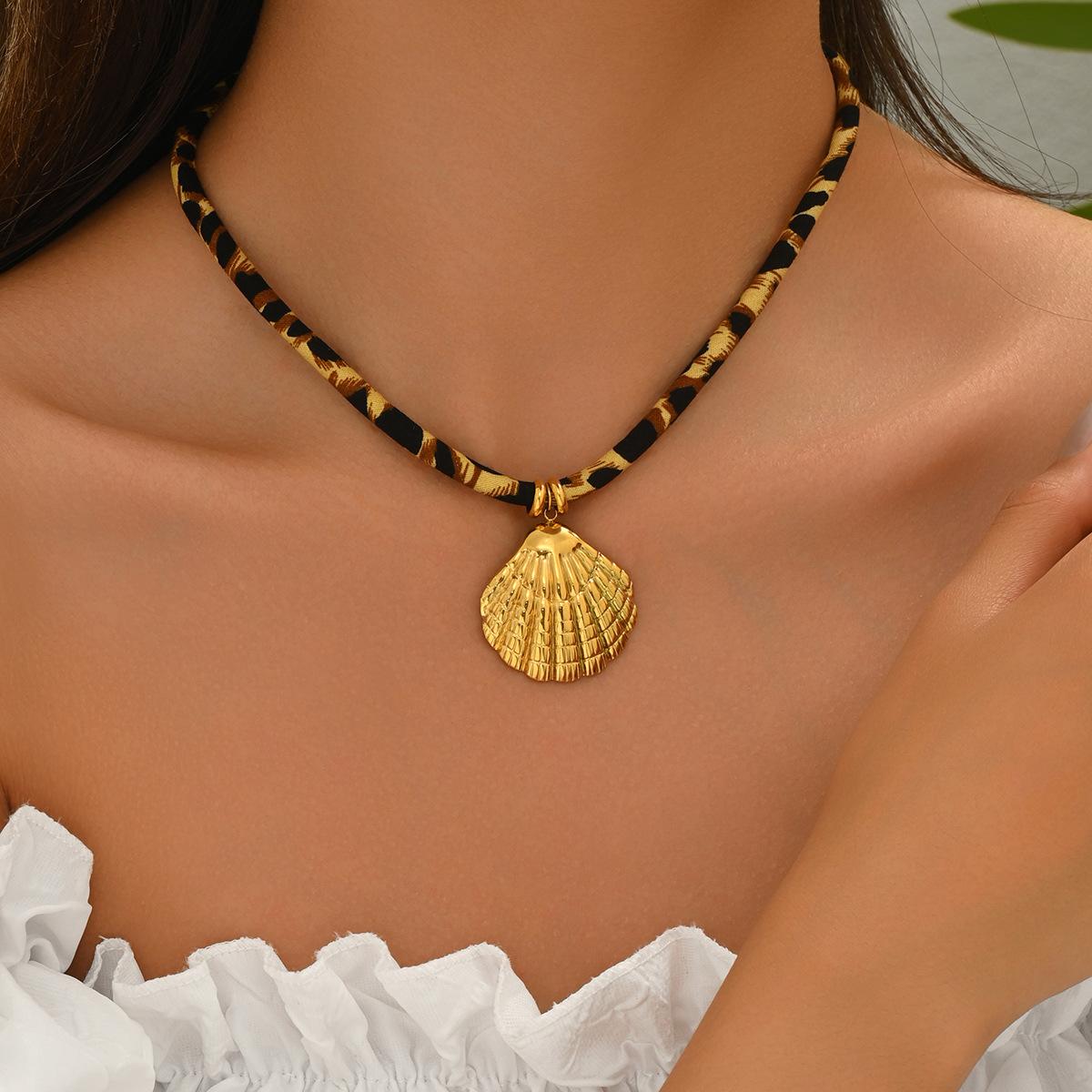 

Геометрический дизайн ракушки подсолнуха Длинное ожерелье-подвеска для женщин Ювелирные изделия XL5670-2