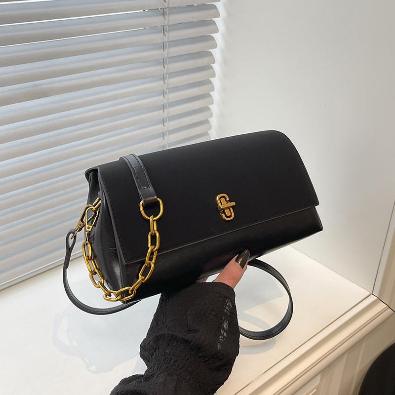 

Classic Pu Small Square Handbag With Top Flap For Daily Casual Wear чёрный