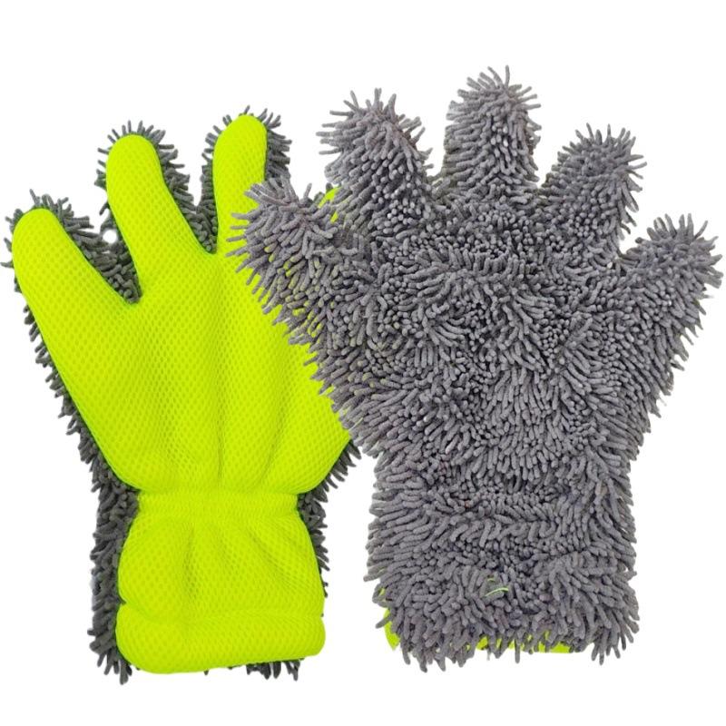 Microfiber Car Washing Gloves Cleaning Tool Car Detailing Dust Removal Mitts 5-Finger Wash Glove for Car Home Effective Clean