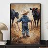 New Arrival 5D DIY Full Circle Diamond Painting "Little Cowboy" Embroidery Cross Stitch Home Decor Gift