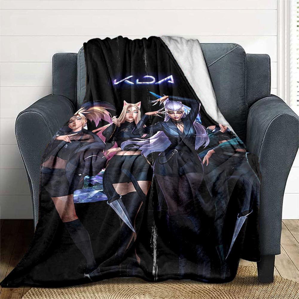 1pc Blanket - LOL-KDA kaisa ahri akali Print Design,Lightweight Blanket for Sofa,Bed- Soft &Warm,Gift for All Seasons