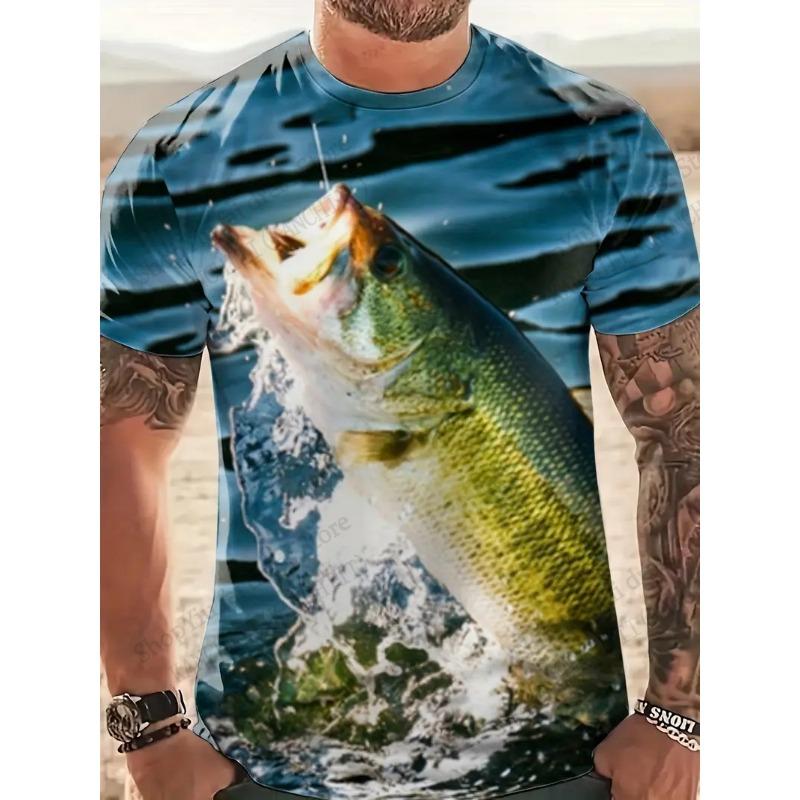2026 New Fishing Fish 3D Print T-shirt Men Women Fashion Casual Outdoor Sports Short Sleeve