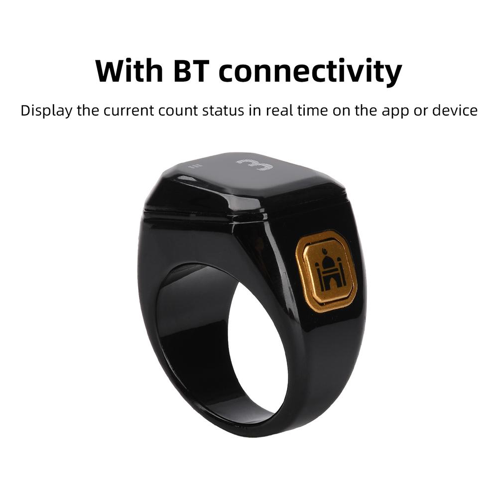 Digital Smart Zikr Ring Counters Bluetooth App Tasbih Tally Counter for Muslims Prayer Time Vibration Reminder Alarm Clock