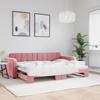 VidaXL Daybed with Trundle Bed Pink 80x200 Cm Velvet 3196925