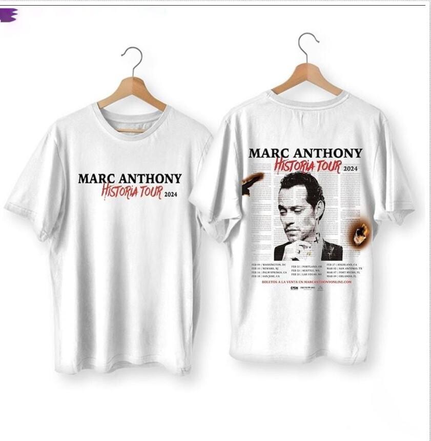 Футболка Marc Anthony 2024 Tour Классический Подарок Фанаты Музыка Все Размеры S3XL Унисекс Футболка S