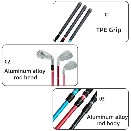 Verstellbarer Golfschläger Teleskopischer Schneidstab Schaft aus Aluminiumlegierung Links Rechts Hand Golf