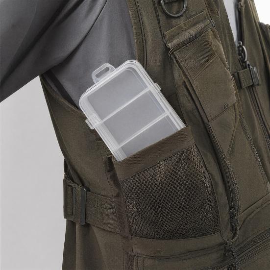 5-Compartment Fishing Lure Box, Soft Hard Bait Hook Fishing Accessory Organizer Case, Clear Visible Plastic Fishing Tackle Storage Container
