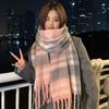 Premium shawl autumn and winter new Maillard imitation cashmere plaid scarf women's thickened warm versatile scarf