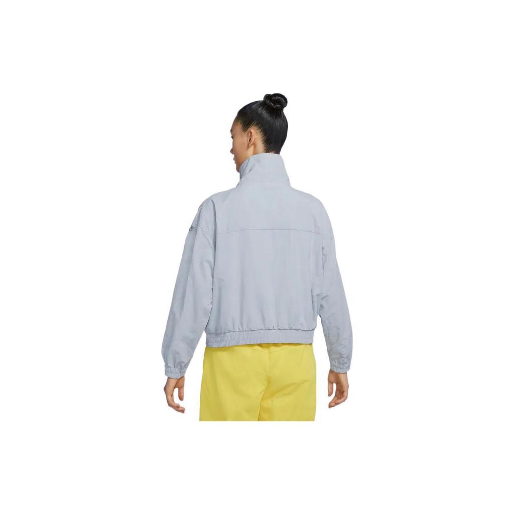 Nike Sportswear Tech Pack Solid Zip Pocket Woven Collar Jacket Women Jacket Silver-Grey DQ6658-012