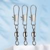 50Pcpcs Stainless Steel Fishing Connector Pin 1# 2# 3# 4#5 # Bearing Rolling Swivel With Snap Fishhook Lure Accessories
