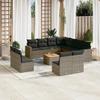 Vidaxl 12-Cz. Garden Furniture Set With Cushions, Grey, Poly Rattan