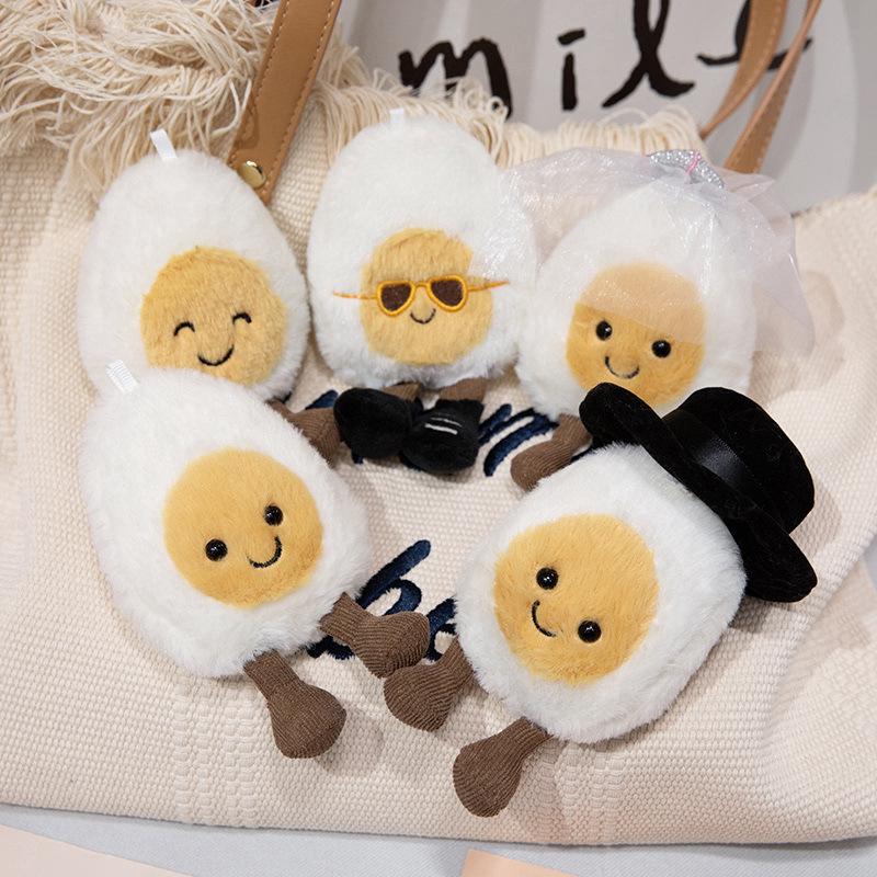 Adorable Boiled Egg Plush Toy with Mortarboard – Graduation or Wedding Gift 