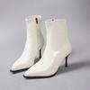 Fashion Patent Leather Women Ankle Boots Zipper Shoes Sexy Thin Heels Pointed Toe Modern Short Botas Mujer
