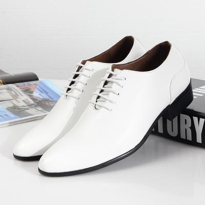 Sezon Koreański Stylista Fryzur Męskie Buty Białe Skórzane Buty Ze Szpiczastymi Nosami Buty Ślubne Brytyjskie Męskie Buty Codzienne