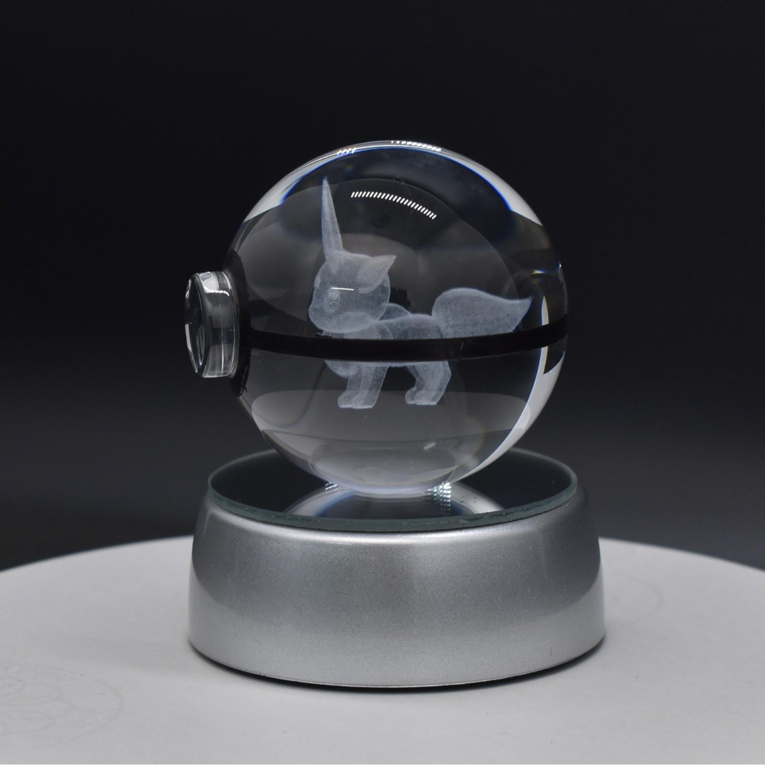 

Креативна кришталева куля 3D Іві Покемон Сонце-Місяць: Барвистий, Світний Дитячий Подарунок Base: 6.3CM, Ball: 5CM