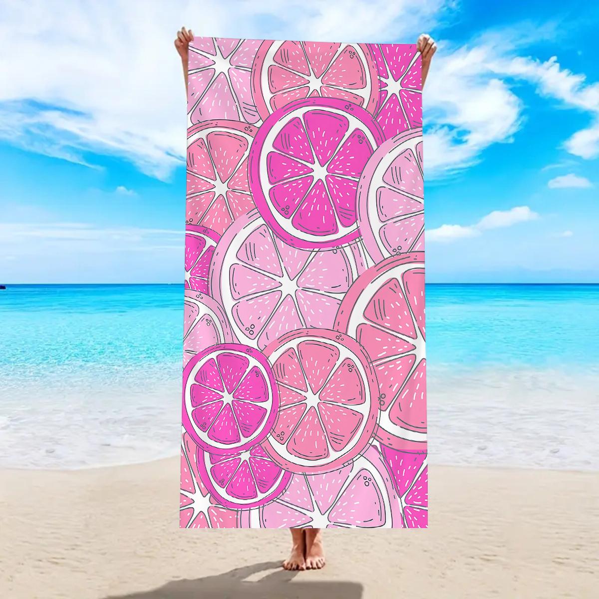 1pc lemon beach towel, ultra-fine fiber quick drying absorbent beach towel, outdoor camping, swimming beach towel W30*H60(CM)