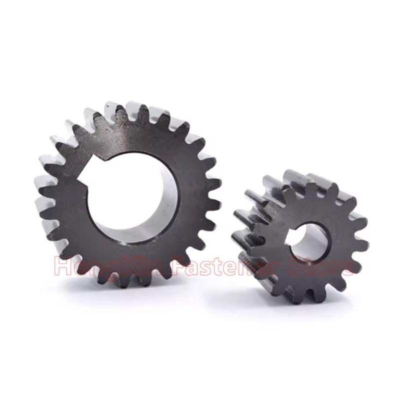 1PCS 45# Steel Spur Gear 2M 2 Module 12/13/14/15/16/17/18/19/20/21/22/23/24/25/26/27/28 Teeth Flat Cylindrical Gear Bore 10-30mm