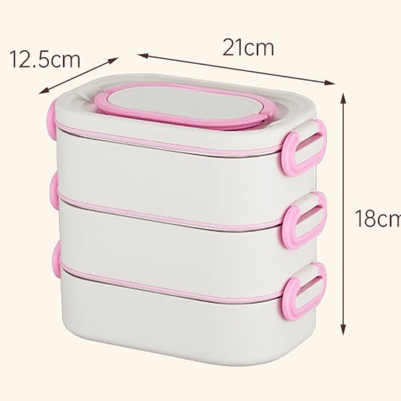 Ru Han Square Insulated Stainless Steel Lunch Box