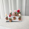 Neue Handstrick Topfpflanzen Handgewebt Rose Sonnenblume Tulpe Häkelblume Bouquet Topfschmuck Tisch Heim Zimmer Dekoration