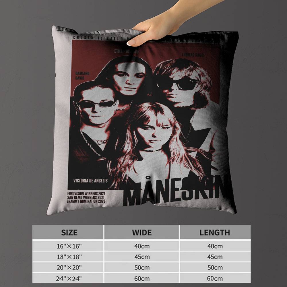 MManeskin Band Pillow Gift Home Office Decoration Pillow Bedroom Sofa Car Cushion CoverPillow Case