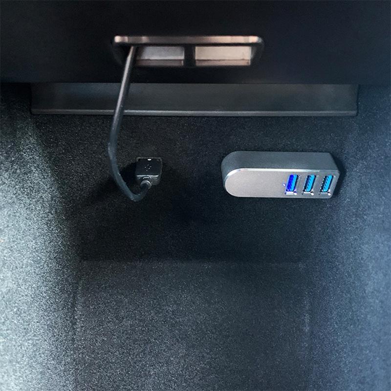 Für Tesla Model 3/Y 2017-2021 Zubehör 1 bis 3 USB Splitter Extend Hub Box