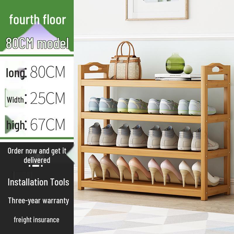 Economical Bamboo Shoe Rack for Home Entrance, Stylish Multi-layer Indoor Storage Cabinet