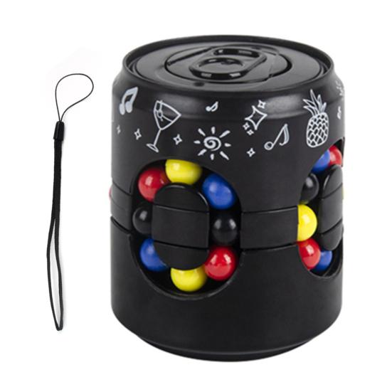 Rotatable Colorful Bean Can Toy Stress Anxiety Relief Educational Brain Teaser Sensory Bead