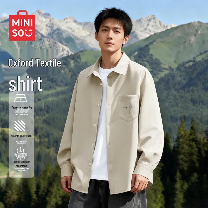 MINISO Men s Oxford Long-Sleeve Shirt 4XL
