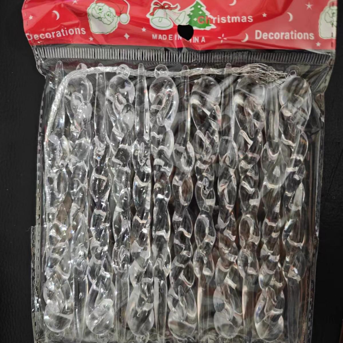 Creative Transparent Ice Stick Pendant for Christmas Tree Decorations