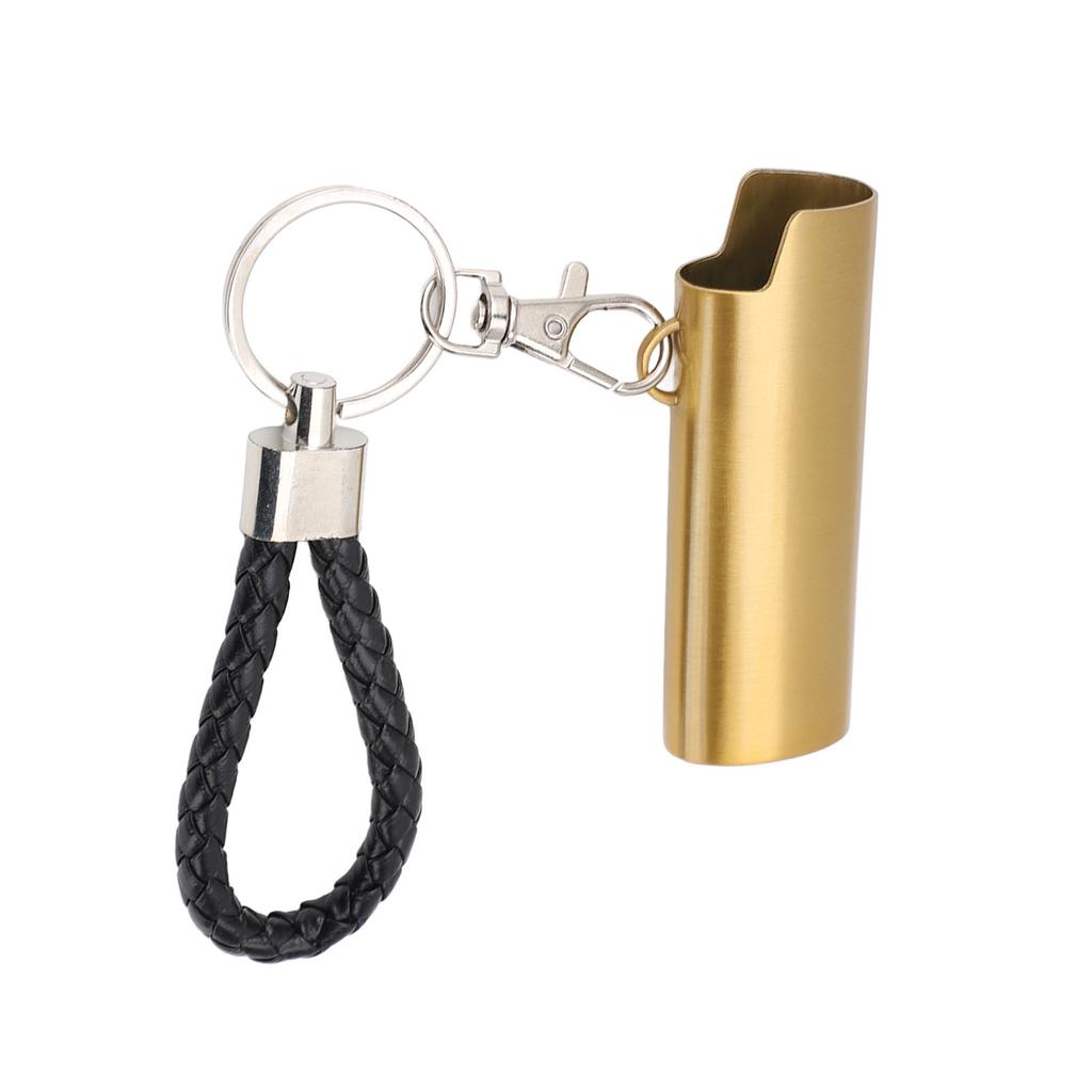 Lighter Holder Keychain with Spring Clip Aluminum Alloy Portable Lighter Case Sleeve Keychain for