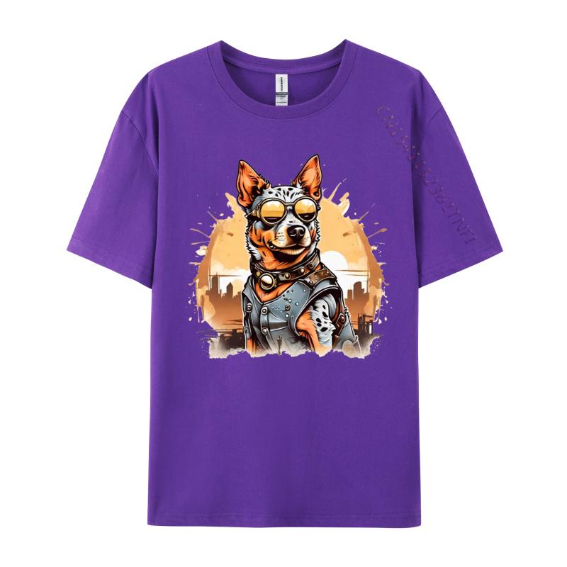 Australische Hütehunde T-Shirt für Männer Lustig Haustierliebhaber Cooles Print-T-Shirt Grafische T-Shirts Herren Baumwolle Geschenk