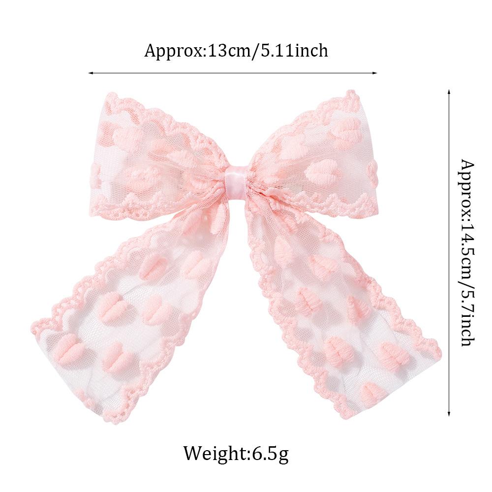 Children'S Embroidery Mesh Lace Bow Princess Hairpin Fabric Hair Accessories Girls Headgear 4459