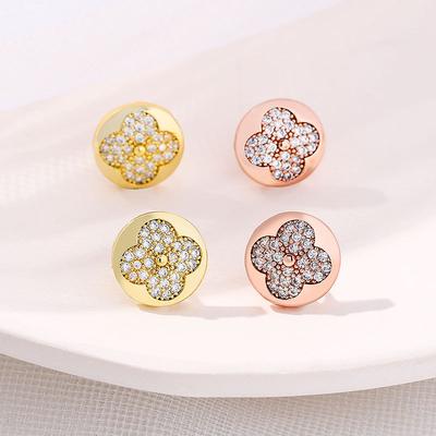 Korean Version of Fashion Temperament Simple, Small and Exquisite Four-leaf Clover Earrings Women's Jewelry