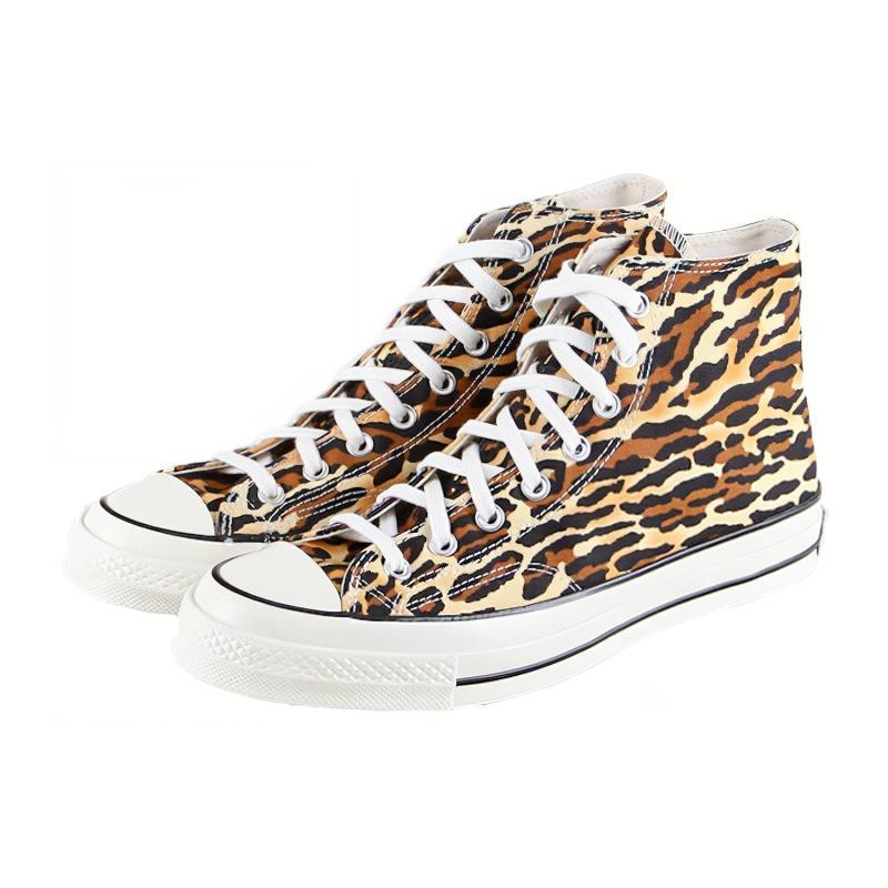 Invincible x Wacko Maria x Converse 1970s Comfortable & Stylish Abrasion Height Increased Balance High Top Canvas Unisex Yellow Brown Black