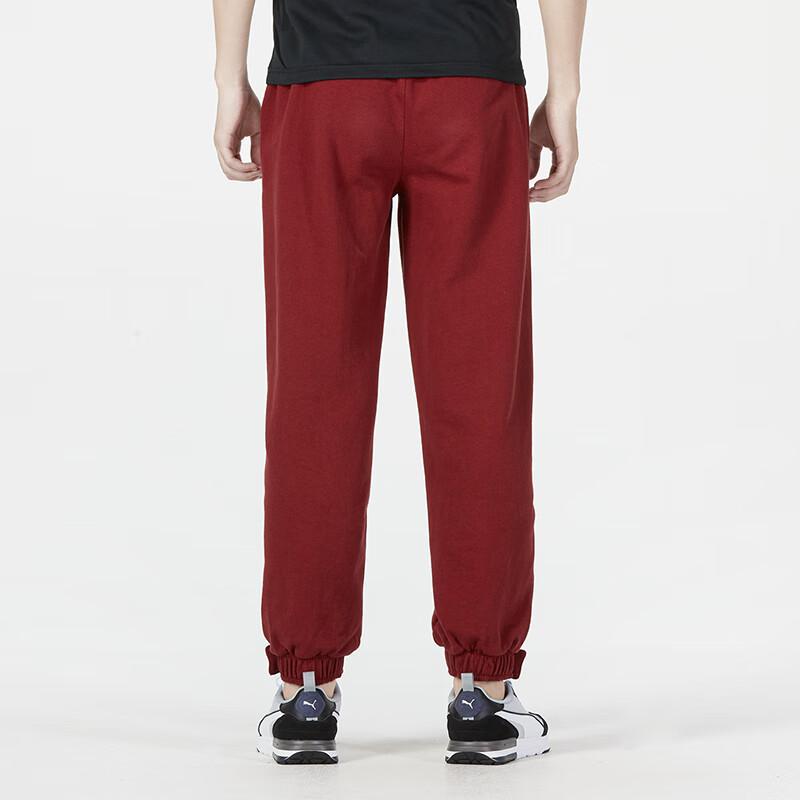 PUMA Logo Print Solid Color Joggers Men bottoms Red 539912-22