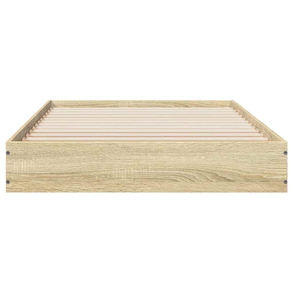 Bed Frame without Mattress Sonoma Oak Finish 75 x 190 cm Engineered Wood