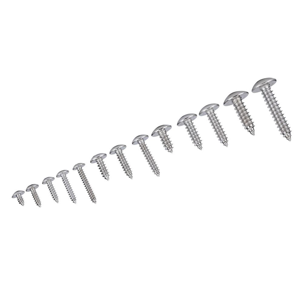 180 Pcs 304 Stainless Steel Self Tapping Screws M3 M4 M5 M6 Truss Head Wood Screws Coarse Threaded Flat Head Sheet Metal Screws