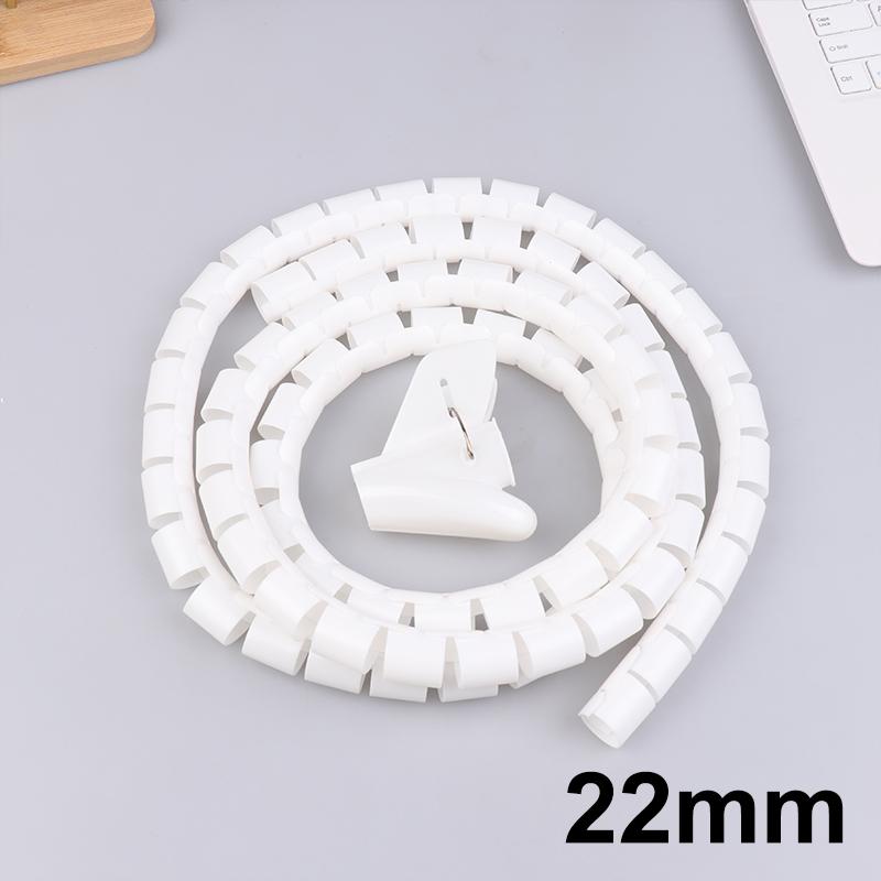 2m Cable Organizer Flexible Spiral Cable Wire Protector Computer Cord Protective Tube Clip Organizer Management Tools 16/10mm