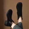 Krazing Pot Cow Suede Nubuck Winter Round Toe Modern Boots Med Heels Zipper Women Ankle Boots