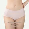 Women's Mid-High Waist Seamless Ice Silk Antibacterial Briefs - Breathable Mulberry Silk Crotch Shorts for Summer