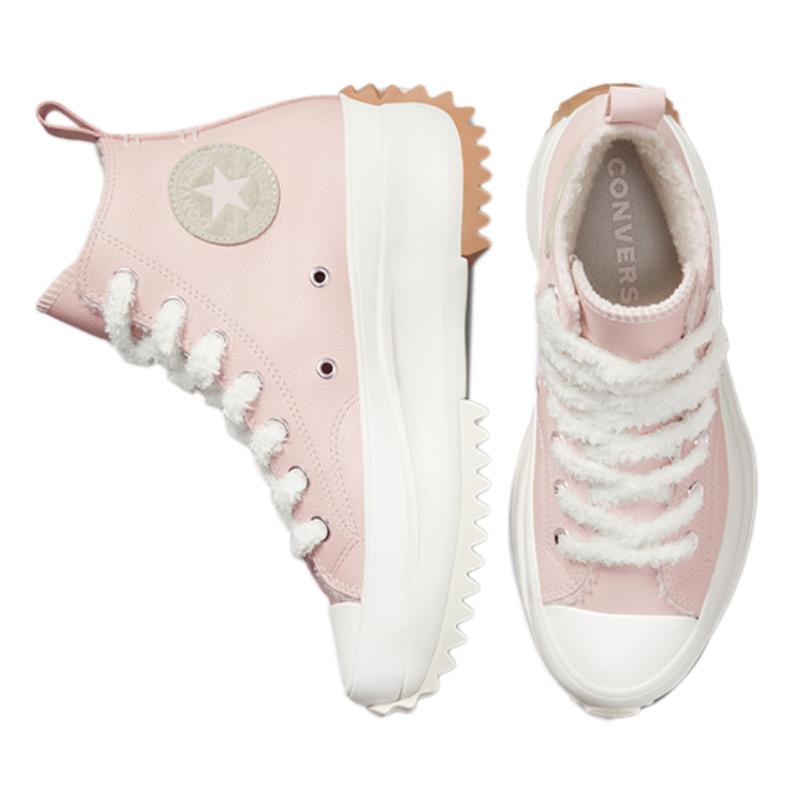 Converse Run Star Hike simple and comfortable high-top canvas shoes for all men and women in peach pink
