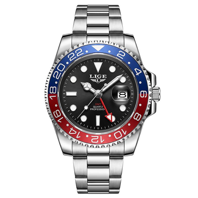 LIGE New Men's Quartz Watches Top Brand Luxury Stainless Steel Waterproof Luminous Date Business Mens Watches Relogio Masculino
