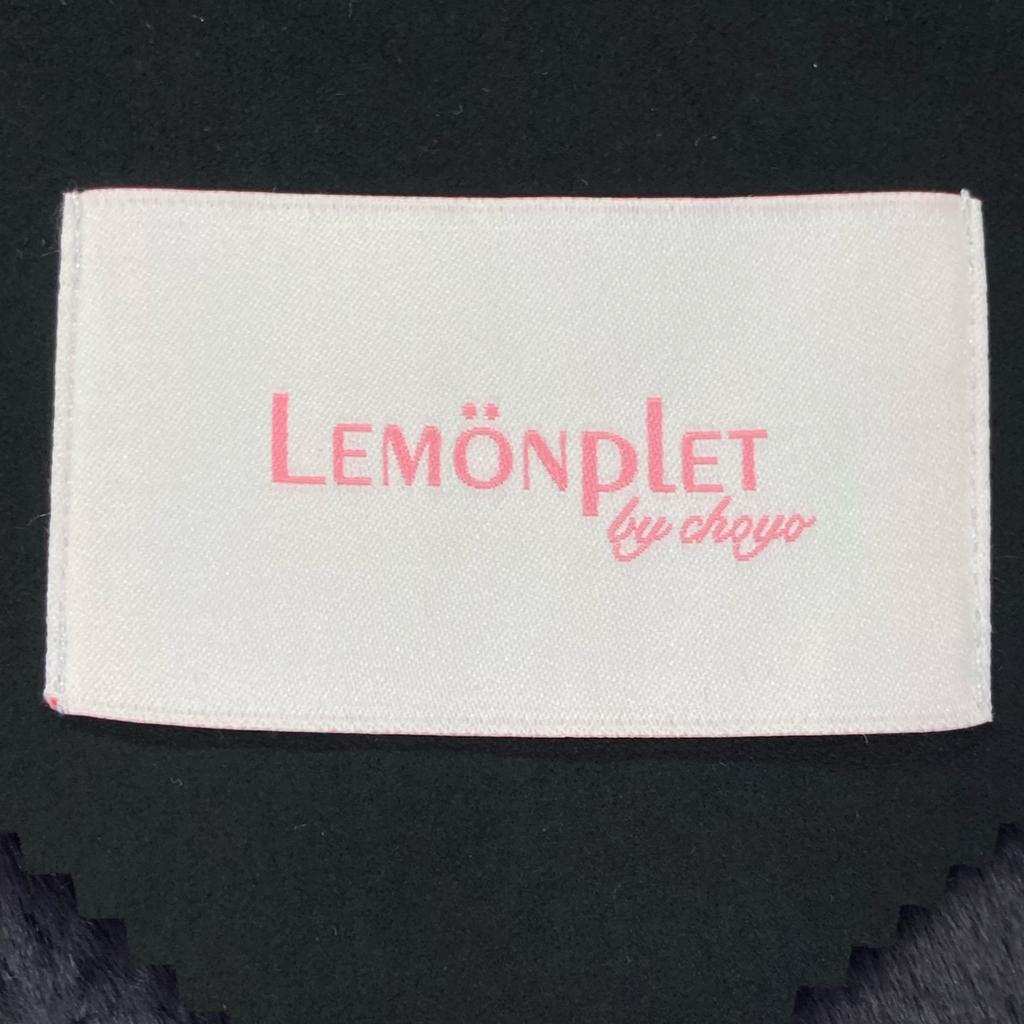 LEMONPLET Black faux shearling zip long coat coat S blackUsed