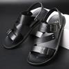 2025 Men's Sandals Solid Color PU Leather Men's Summer Shoes Casual Comfortable Open Toe Sandals Soft Beach Shoes Men's Sandal