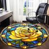 1pc Rose Window Office Round Area Rug,  Mat Suitable For Office, Under Office Chairs Bedroom Living Room Home Decor, Room Deco