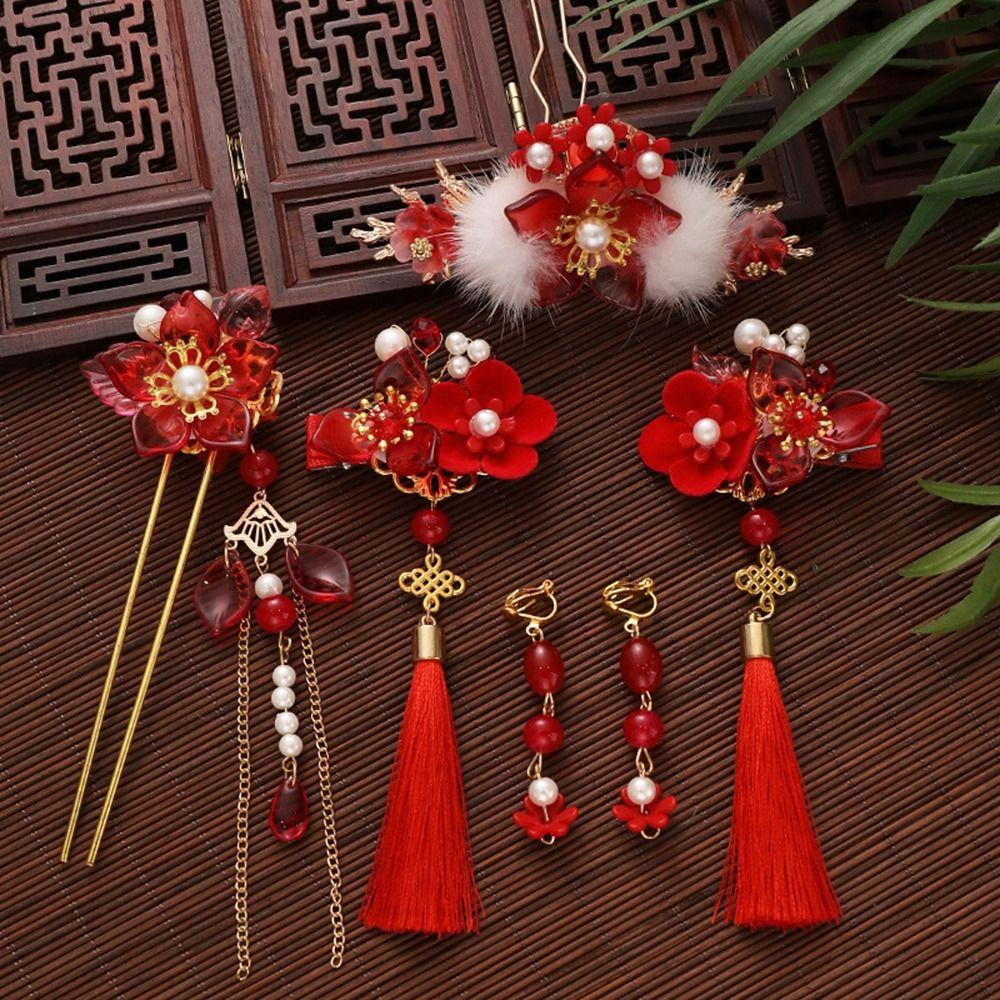 

Набор заколок для волос в китайском стиле с кисточками в виде ханьфу, старинный чеонгсам