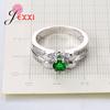 925 Sterling Silver Rings Rould Princess Cut Clear Crystal Anniversary Ring For Lovers Wedding Engagement Accessories