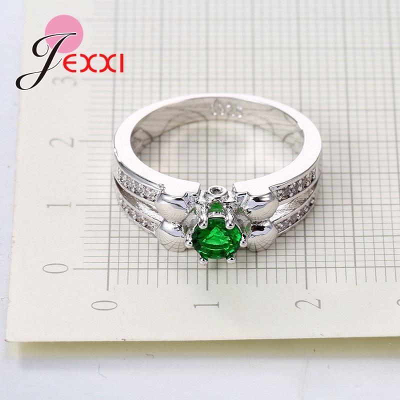 925 Sterling Silver Rings Rould Princess Cut Clear Crystal Anniversary Ring For Lovers Wedding Engagement Accessories